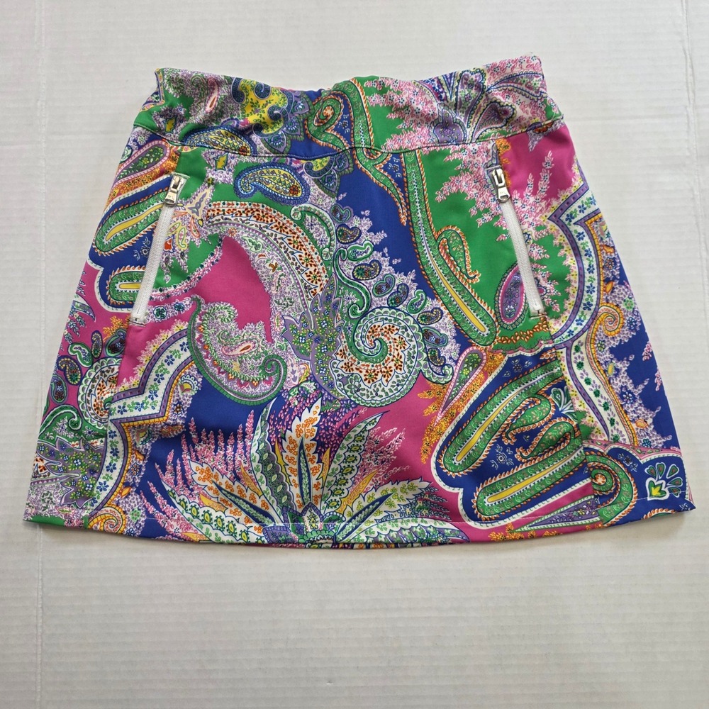 Polo Ralph Lauren Skirt Girls 8-10 Multi-Color Paisley Golf Tennis Skorts